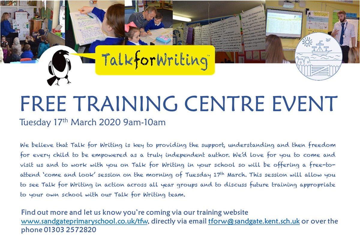 We're throwing open our doors to teachers and leaders of English in local schools between 9-10 on Tuesday 17th March. See the attached invite for further details and get in touch if you'd like to attend this free event where you can discuss developing <a href="/Talk4Writing/">Talk for Writing</a> in your school