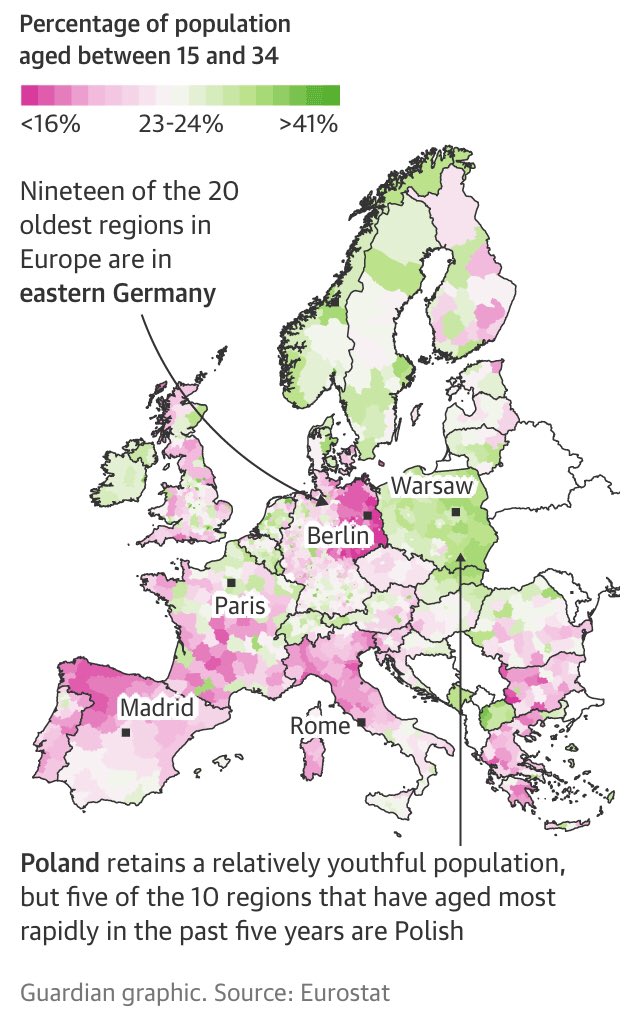 geogabout's tweet photo. The impact of out-migration as young Europeans are increasingly clustering in cities and towns, leaving behind empty ‘youth desert’ landscapes. https://t.co/YsPYKgvNiS https://t.co/bLbLGKmDRL