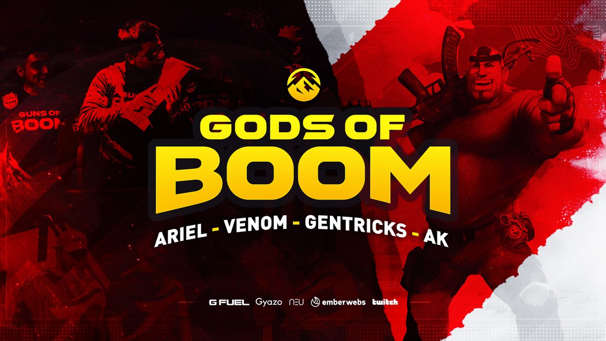 INTRODUCING Elevate Gods of Boom! 💥

🇺🇸 Ariel “@ARIELGOB1” Mendoza
🇺🇸 Robert “@ElevateVenom” Muro
🇺🇸 Roberto “<a href="/Gentricks/">Gentricks</a>” De Leon
🇬🇧 Rodion “<a href="/AkKrasilnikov/">Elevate_AK</a>” Krasilnikov

READ: elv.gg/godsofboom

#ElevateGoB #RedRebellion