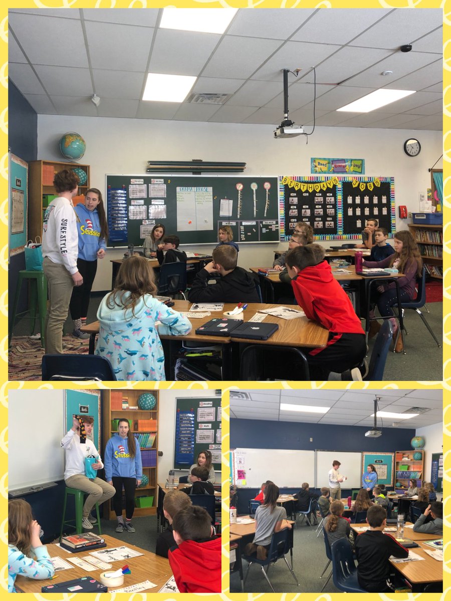 We had some special visitors from the high school today! The fourth graders really enjoyed listening to a Dr. Seuss book, seeing Connor’s impressive sock collection, and asking all sorts of questions! <a href="/PCSD_LN/">Lannoye Elementary</a> #RaiderStrong
