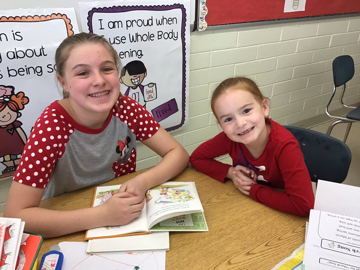 Kdg enjoys Read Across America Day with our Fifth Grade Buddies <a href="/cbLHARTZELL5/">𝐿𝓎𝓃𝓃 𝐻𝒶𝓇𝓉𝓏𝑒𝓁𝓁</a>. 💖Thanks for reading Dr. Seuss books with us, responding to opinion questions, and finding the answers to trivia questions. “Why fit in when you were born to stand out?”~Dr. Seuss📚👫📝<a href="/CBWarwickElem/">Warwick Elementary School CBSD</a>