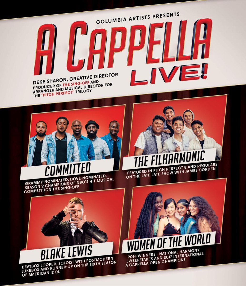 A CAPPELLA LIVE! - Experience Vocal Harmony at it's BEST! Hear 4 of the greatest a cappella groups in the WORLD! Get your tickets TODAY! conta.cc/3crhRuf