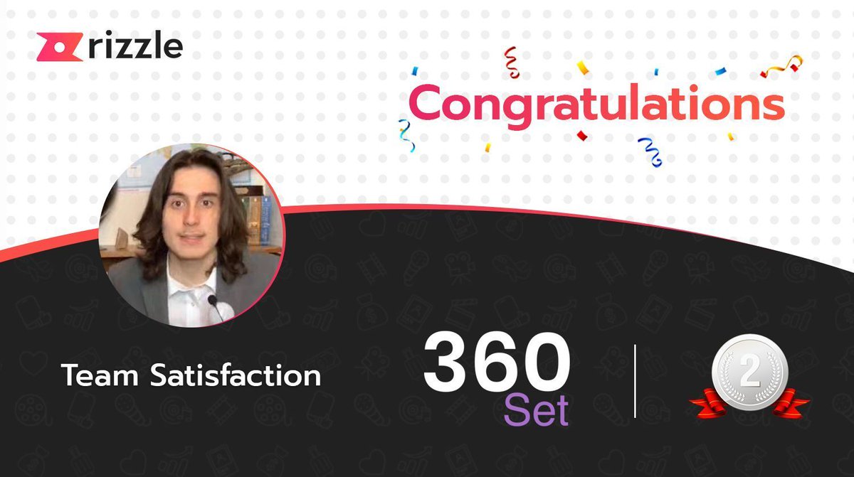 rizzleglobal's tweet photo. Congratulations Team Satisfaction for winning 2nd prize in the 360Set Contest. Your videos were so well researched, the entire setting was so good and the delivery was amazing.
#rizzle #360set https://t.co/wg0gKXkG1f