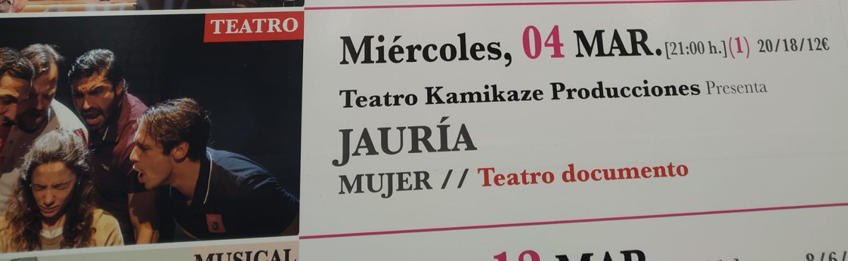 Egaleco_coop's tweet photo. 📢 JAURÍA - #TeatroDocumento
Antes de irnos de la oficina queremos recordar que mañana 4 de marzo llega #JAURÍA al @TeatroGuerra 🎭 de #Lorca, la obra teatral creada a partir de la transcripción de la sentencia de La Manada.
Impactante, sobrecogedora y muy necesaria. https://t.co/vXEpMQWMQY
