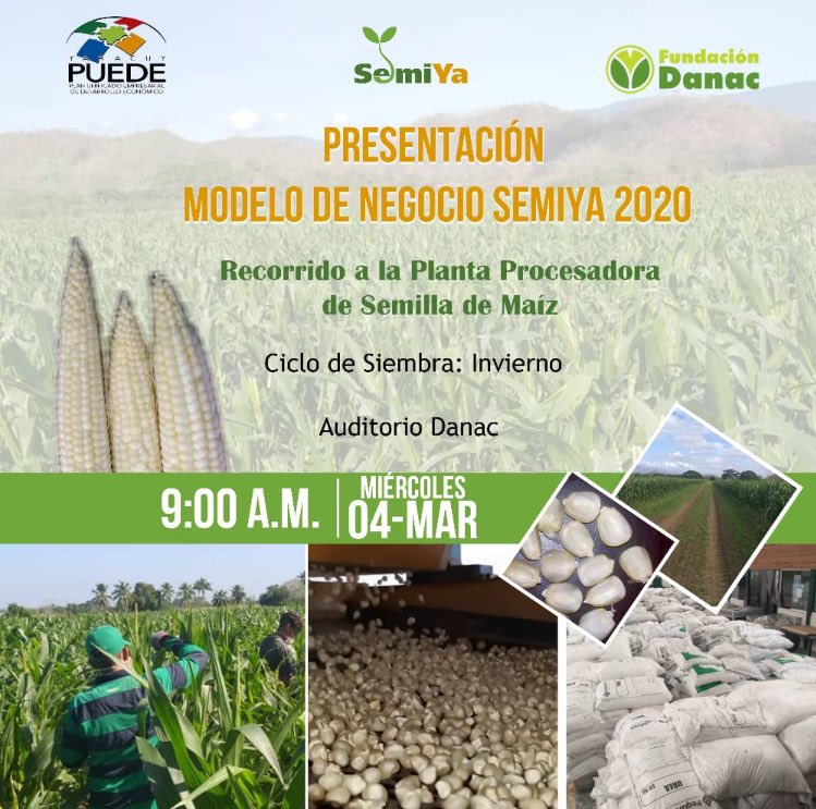 Mañana miércoles #04Mar a las 9 de la mañana los Productores agrícolas podrán conocer el nuevo ciclo del Proyecto SemiYa, un modelo de desarrollo económico factible y de alto nivel tecnológico diseñado y promovido por @YaracuyPUEDE de la mano con <a href="/fundacion_danac/">Fundación Danac</a>.
Asiste!.