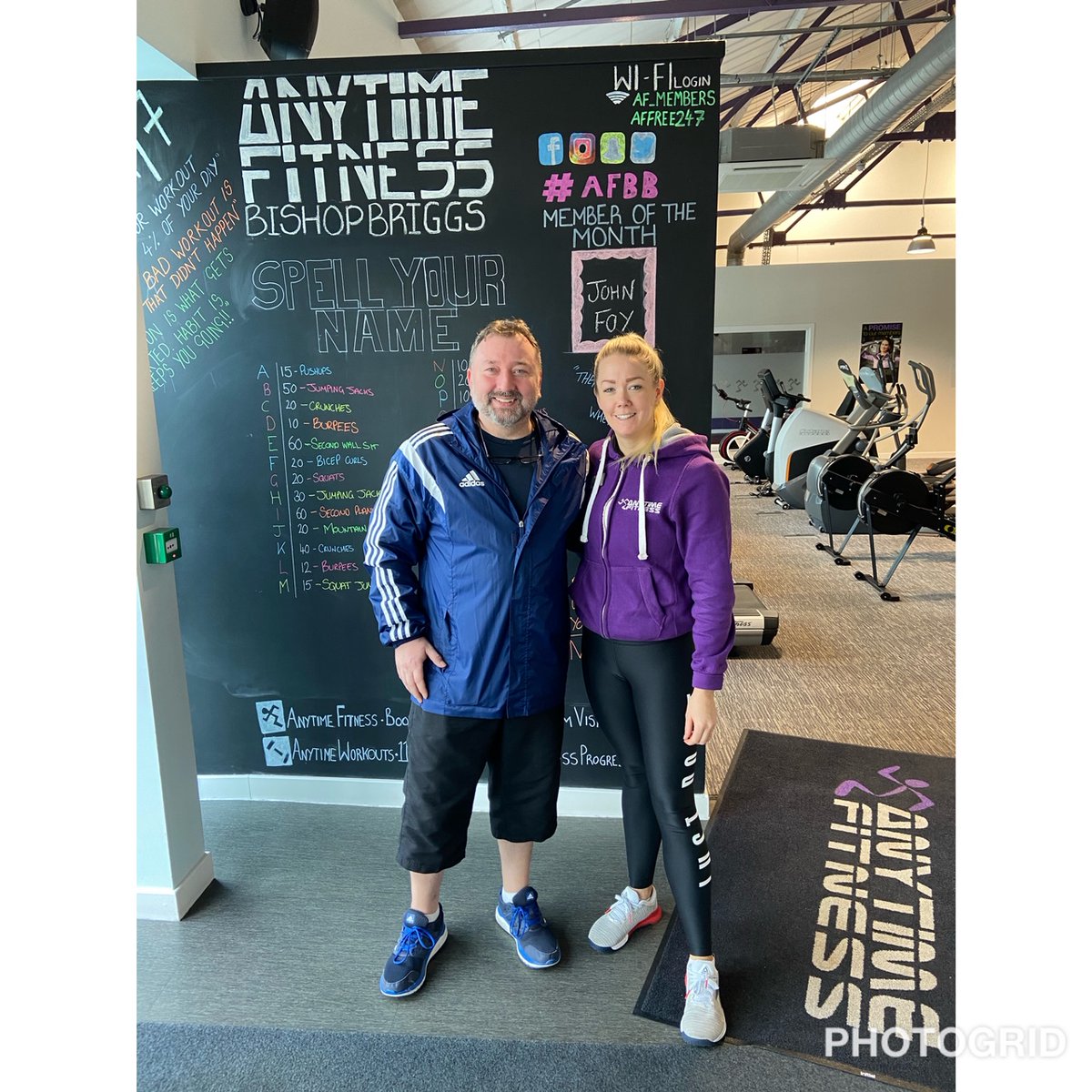 AFBishopbriggs's tweet photo. Congratulations to our member of the month for March...John Foy!! John has recently joined and has thrown himself into his workouts at Anytime Fitness Bishopbriggs. John is a friendly face around the gym and a pleasure to have as one of our members. Congratulations... https://t.co/1neokFQg55