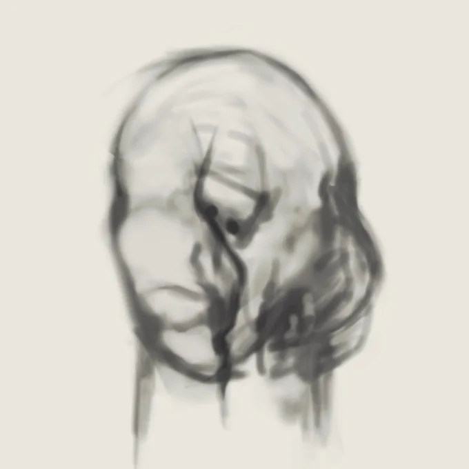 study of William Utermohlen's last(?) self portrait.
it's a mesmerizing piece of art...

i want to be able to break my art habits and conciously go against what i've learned like this. 