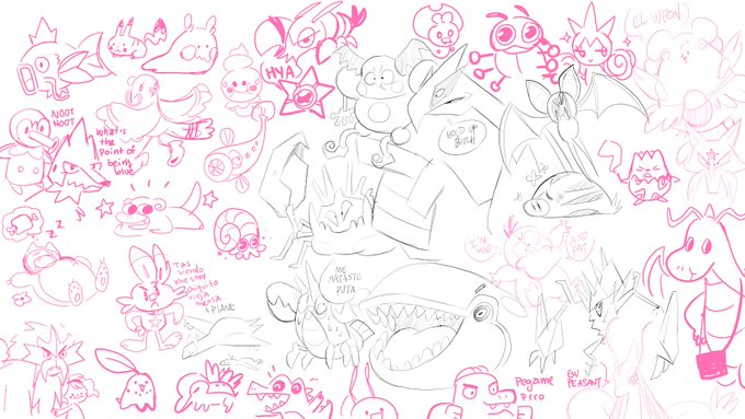 We drew some pokemon's last night. @HernyEd c: 💕 