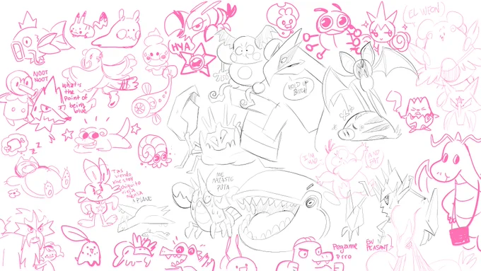 We drew some pokemon's last night. @HernyEd c: 💕 