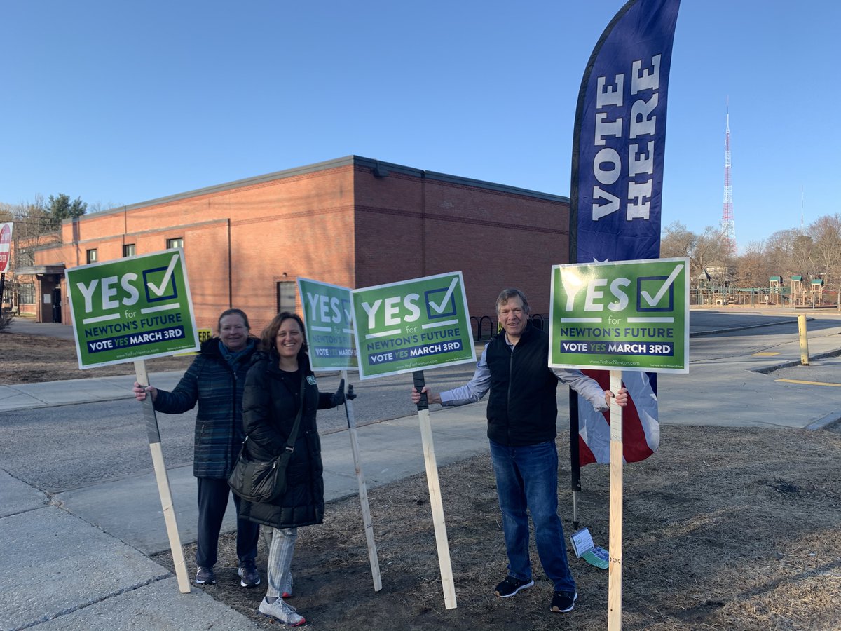 YesforNewton's tweet photo. Let's go! Vote YES for Newton's Future. We'll be at the polls until they close TONIGHT at 8:00 p.m. #NewtonMA #GOTV https://t.co/A2P3pZ8iMx