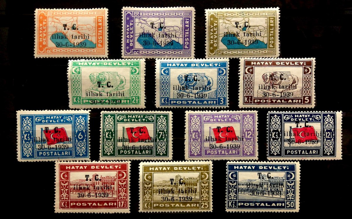 Hatay'ın vatan topraklarına kavuşmasını anlatan posta pulları serisi. Defterlerin arasından ancak bulabildim.

Artık tarihi bir vesikaya dönüşen bu pullar, uzun ve meşakkatli bir sürece konulan son noktadır.
