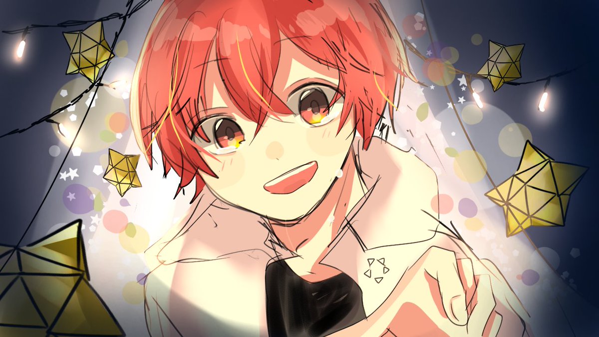 male focus 1boy red hair solo smile open mouth looking at viewer  illustration images
