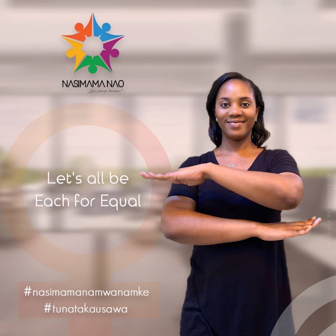 NasimamaNao's tweet photo. Let’s all be each for equal. Hii ni alama ya = ambayo inatumika duniani kuashiria usawa kwa wote kuelekea siku ya wanawake duniani. Ungana nasi katika kampeni hii #tunatakausawa #nasimamanao https://t.co/PC0rzKZM0X