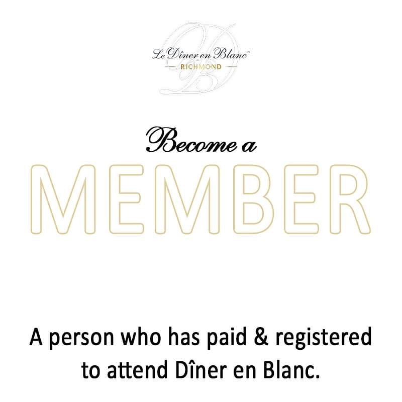 One of the most coveted positions at ANY Diner en Blanc is the role of a Member. Everyone who signs up can become one. However, there are just a few available slots. If your Richmond membership is current, throw up a 🙋‍♀️🙋🏻‍♀️🙋🏼‍♀️🙋🏽‍♀️🙋🏾‍♀️🙋🙋🏻🙋🏼🙋🏽🙋🏾 below! You’re in Phase 1.... 
#DEBRVA2020