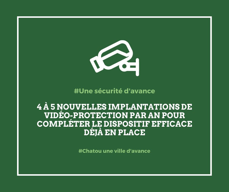 chatoudavance's tweet photo. Une sécurité d'avance ! De nouvelles implantations de vidéo-protection chaque année ! #ChatouUneVilledAvance https://t.co/G6A3ULs8Jp