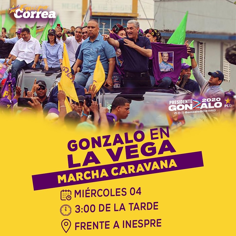 EquipoCorrea's tweet photo. Miércoles 04 a las 3:00 de la tarde – Marcha Caravana en apoyo al próximo Alcalde #MarioHidalgo.

#MarioAlcalde #EquipoCorrea
#GonzaloPresidente #aTrabajar #LaVegaEsDeGonzalo @PLDenlinea @Gonzalo2020RD @EuclidesLaVega https://t.co/1EFKWJiF8o