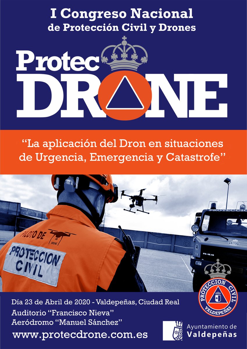 Ritrac_'s tweet photo. Nuestra empresa operadora SAR participará como expositor en el 1er congreso drones y PCivil #PROTECDRONE en Valdepeñas el próximo 23/4, donde os enseñaremos nuestros productos formativos específicos para personal de #Seguridad, #PCivil y #Emergencias

#ritracinternational https://t.co/WyLBd04Pzh