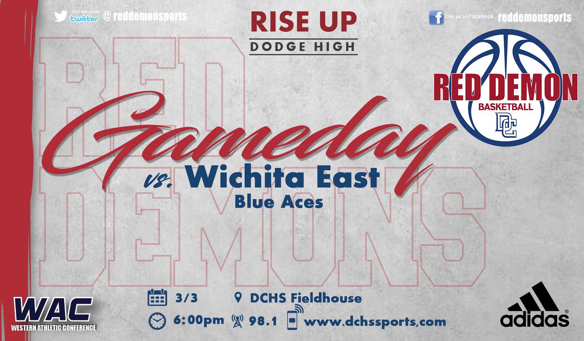 RedDemonSports's tweet photo. Good Luck to @LadyDemonBBall as they host Wichita East for the opening round of Sub-State.  Tip-off is at 6pm.  #RiseUp https://t.co/NH8hF0tEtS