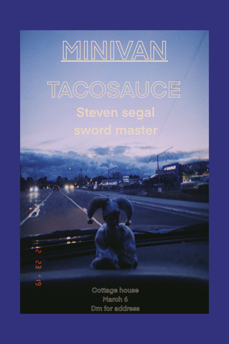 minivan_band's tweet photo. Heyyyy you should come to this it’ll be fun it’s at cottage house dm us for the addy https://t.co/hNwXFppjan