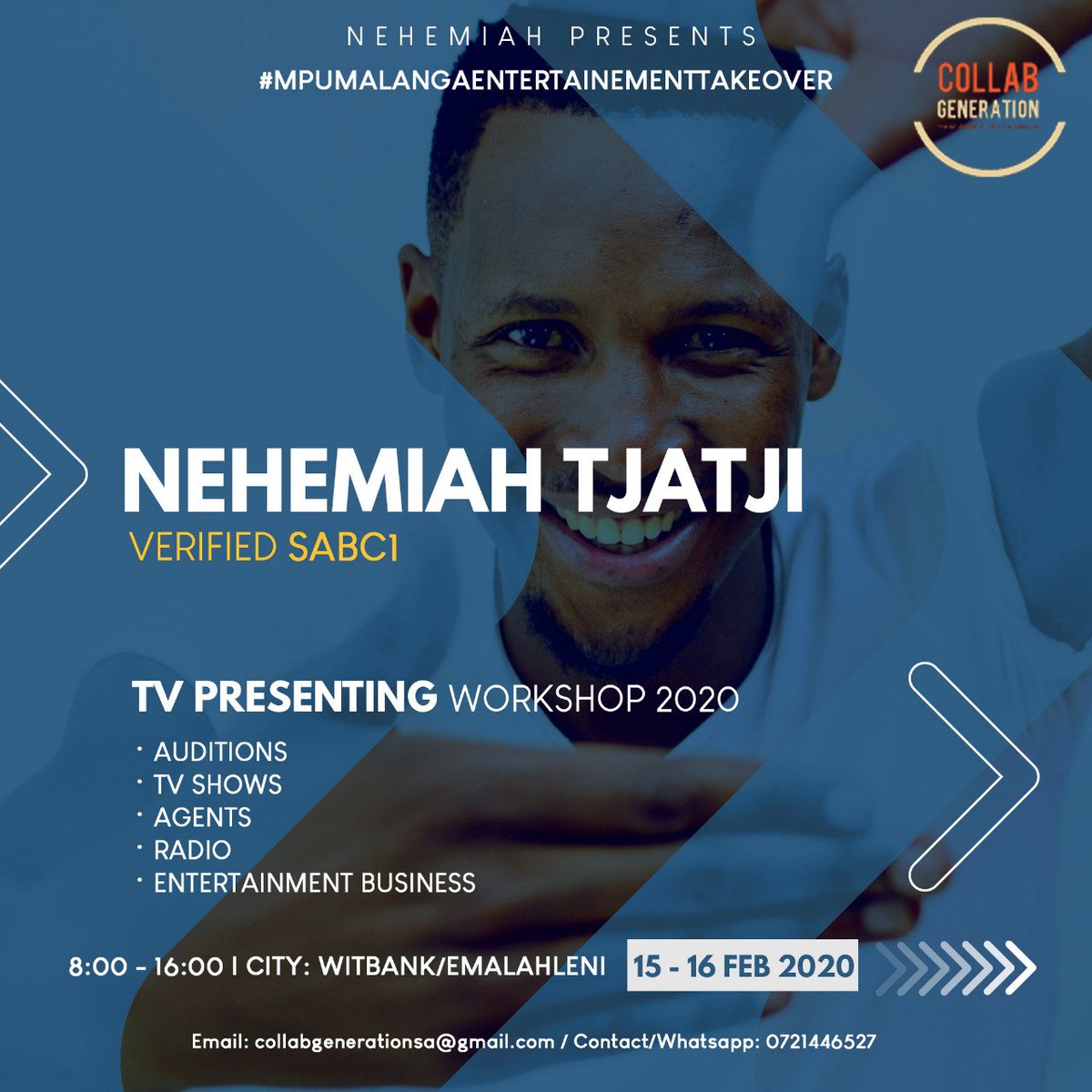 collabgensa's tweet photo. #DelayedPost we had so much fun with @NehemiahTjatji at the Mpumalanga TV Presenting &amp; Entertainment Workshop in Emalahleni/Witbank. 

#MpumalangaEntertainmentTakeOver2020 https://t.co/Ua1jiIBzn8