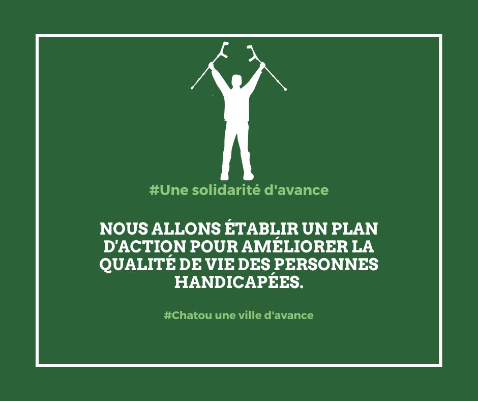 chatoudavance's tweet photo. Améliorer
la qualité de vie des personnes handicapées
est au cœur de nos responsabilités.  #ChatouUneVilledAvance https://t.co/usUW09kT4B