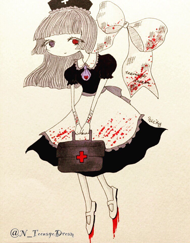 Nicky 病み医者ちゃん マチモ傷展の参加作品です 少女イラスト 病み 病みかわいい 絵描きさんと繋がりたい 創作 傷展 T Co Nkzqthnqup Twitter