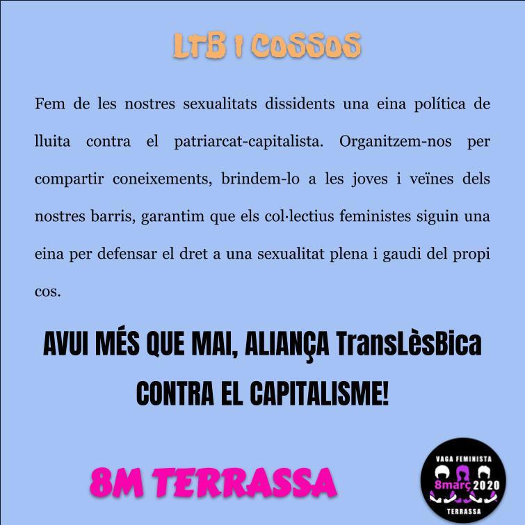 lacoorditrs's tweet photo. Des del comitè Lluitem per la llibertat i diversitat de cossos i sexualitats. Perquè #TotxsSomDiversxs us animem a llegir el manifest en relació a l’eix d’avui dimarts. Caminem juntes cap al #8M 💪 https://t.co/mIvh7C63Lg
