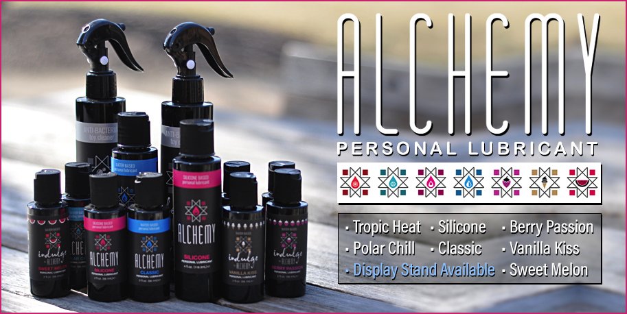 MetroB2B's tweet photo. Alchemy lubricants are an exclusive Metro Distributors product that comes in a variety of flavors and sensations. It's available in both water based and silicone formulas. Ask about our eye catching display to feature and enhance all your amazing Alchemy products! https://t.co/U4wo8j0hLk