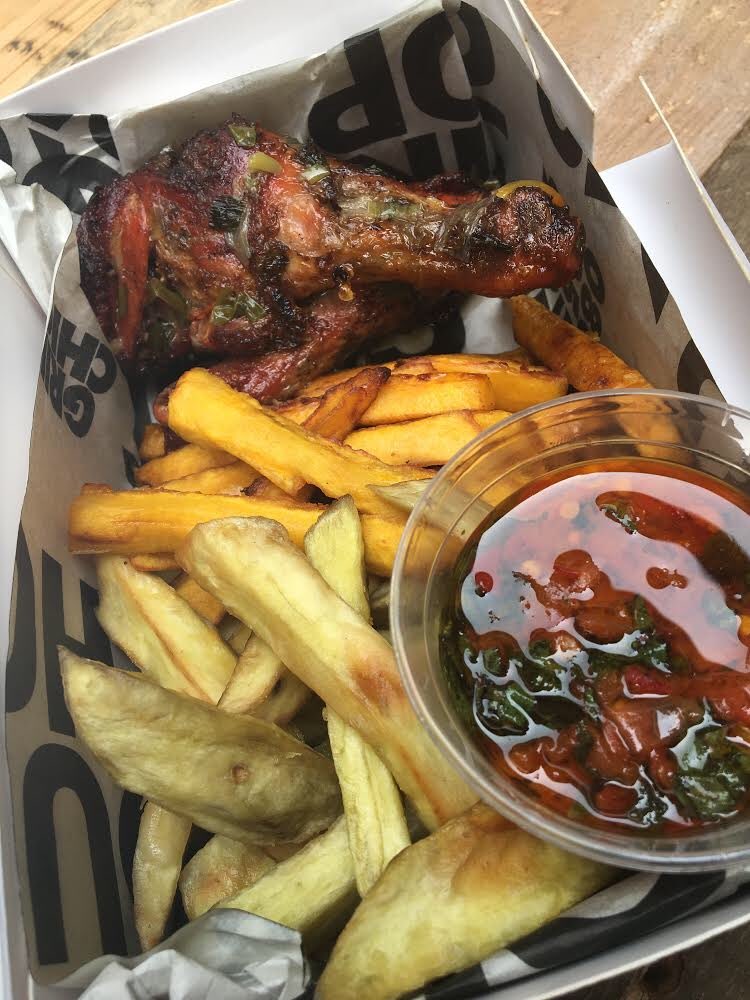QUIKCHOP's tweet photo. Fried Sweet Potatoes and Plantain with our trademark #PepperDemSauce 🌶 and grilled chicken. Make today a Tasty Tuesday and call 0806 355 9005 to order. Bulk orders and catering services only. https://t.co/y1V56zg6z8
