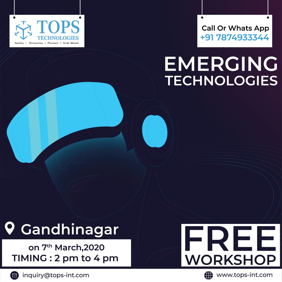 topstech's tweet image. ***ATTENTION***

Be A Part Of Our Next Workshop on Emerging Technologies at our Gndhinagar branch on this Sunday. 

To Register, Call / WhatsApp on : +91-7874933344

#TopsTechWorkshop #FREEWorkshops #EmergingTechnologies #LearnEmergingTechnologies #Technologies2020