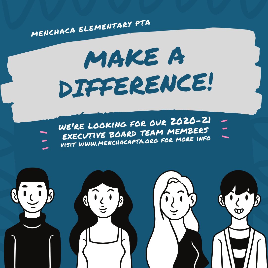 MenchacaPTA's tweet photo. We're looking for our 2020-21 Executive Board Team Members. Join us!

Form link in bio or visit https://t.co/Jz2SWQeXl6.

#HonoringOurPastBuildingOurFuture #AISDProud https://t.co/E5SaqWKWGc