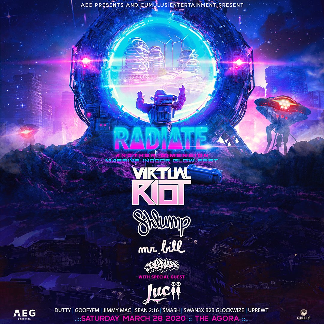 CumulusENT's tweet photo. @tsimbabeats from Brooklyn is
bringing his #FutureRootsSound to #Radiate2020 massive #glow #festival featuring
@Virtual_Riot
@mrbillstunes
@shlumpbass
@LuciitheAlien
@Sean2sixteen
& more on March 28th!
@AgoraCLE
Tickets: https://t.co/T2n2xY8JPJ
#Cleveland #rave #BassMusic https://t.co/kB6JeMeRFg