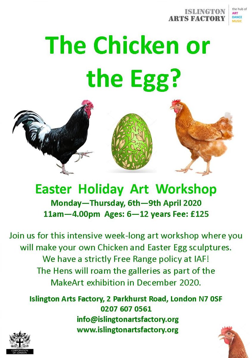 We are already looking forward to the Easter Holidays! Join us for 'The Chicken or the Egg?' and bring the farmyard indoors! Ages 6 - 12, bookings are open now.