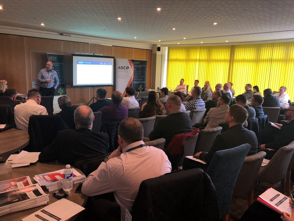 ASCP_UK's tweet photo. A snapshot of today’s #AESM Technical Meeting in the #NorthWest – great to see the room packed! Wondering why you should be an #ACSP #AESM member? You can join our Technical Meetings for FREE. Taking place across the UK.
Get in touch: enquiries@ascp.org.uk
#ElectricalSafety https://t.co/ZfDjHyaZV6