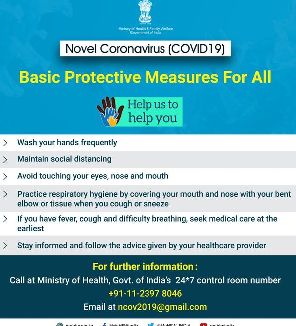 PLEASE RETWEET -
DON'T PANIC!
Follow these DOs and DON'Ts to prevent yourself from getting affected from #CoronaVirus 👇
