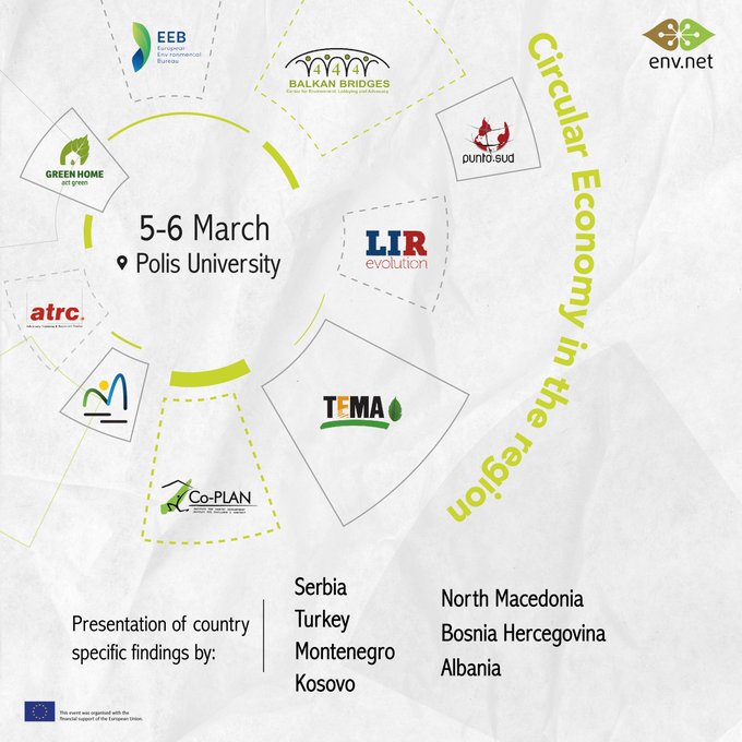 Join the Regional Conference on Circular Economy on 5th of March to learn more from our partners in the region and their most recent findings.

#circulareconomy #westernbalkans #regionalconference #EnvNet