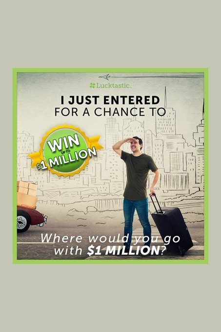 I just entered for a chance to win up to $1 million, where would you go with $1 million? https://t.co/qNKlgca8OB<a href="/tag/photofy"class="tags"><span>#photofy</span></a><a href="/tag/photofyapp"class="tags"><span>#photofyapp</span></a>