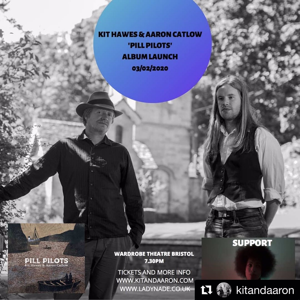 Lady Nade (@ladynade) on Twitter photo Tonight!
It’s Album Launch time for <a href="/kitandaaron/">KitHawes&AaronCatlow</a> <a href="/WardrobeTheatre/">The Wardrobe Theatre</a>
・・・
Final tickets headfirstbristol.co.uk/#date=2020-03-…
Doors 7.30pm
@eartrumpetmusic <a href="/BBCBristol/">BBC Bristol</a> #WednesdayWisdom #WednesdayVibes Tonight!
It’s Album Launch time for <a href="/kitandaaron/">KitHawes&AaronCatlow</a> <a href="/WardrobeTheatre/">The Wardrobe Theatre</a>
・・・
Final tickets headfirstbristol.co.uk/#date=2020-03-…
Doors 7.30pm
@eartrumpetmusic <a href="/BBCBristol/">BBC Bristol</a> #WednesdayWisdom #WednesdayVibes