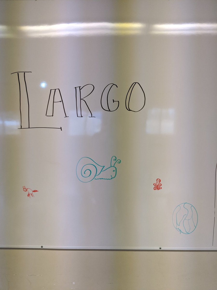 LaffinMs's tweet photo. The grade 1/2 class @WindsorForks drew some pictures that matched our Largo and Presto tempos we have been learning about over the last few weeks #tempo #makingconnections #musicclassrocks @AVRCE_NS https://t.co/rv6DPz4XqD