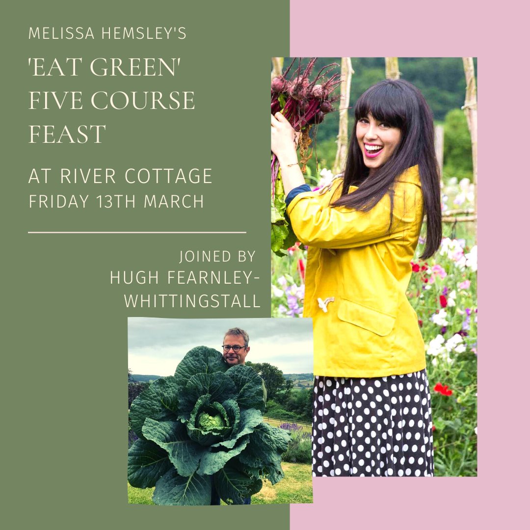 HEMSLEY + HEMSLEY (@hemsleyhemsley) on Twitter photo Join <a href="/MelissaHemsley/">Melissa Hemsley</a> and <a href="/HughFW/">Hugh Fearnley-Whittingstall</a> at <a href="/rivercottage/">River Cottage</a> for an *Eat Green* Five Course Feast on 13th March 🥬🥦 Grab your tickets 👉🏼 bit.ly/2TisQyF Join <a href="/MelissaHemsley/">Melissa Hemsley</a> and <a href="/HughFW/">Hugh Fearnley-Whittingstall</a> at <a href="/rivercottage/">River Cottage</a> for an *Eat Green* Five Course Feast on 13th March 🥬🥦 Grab your tickets 👉🏼 bit.ly/2TisQyF