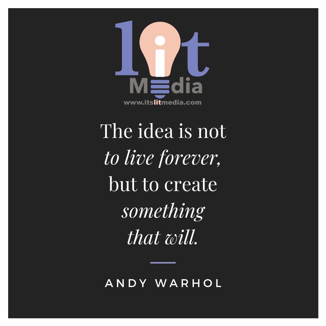 Let us help you to create a brand's legacy that lasts.

Book with #LIT 

#ILM #ItsLITMedia #LiveForever #AndyWarhol #Legacy #Motivation #SocialMediaManagement