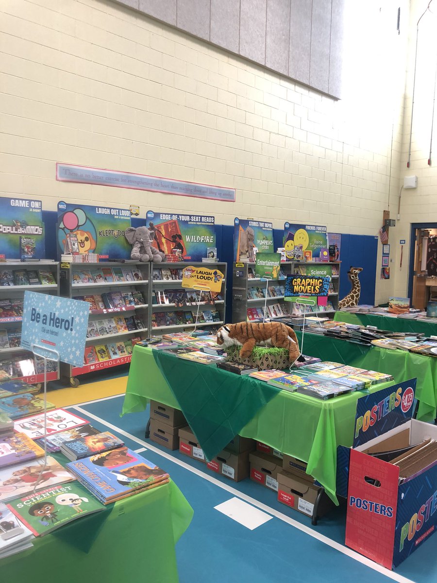 mswheatonlib's tweet photo. Our @Scholastic bookfair is ready!!!  Huge shoutout to the Winsor Hill PTO! https://t.co/hrLHdKPglL