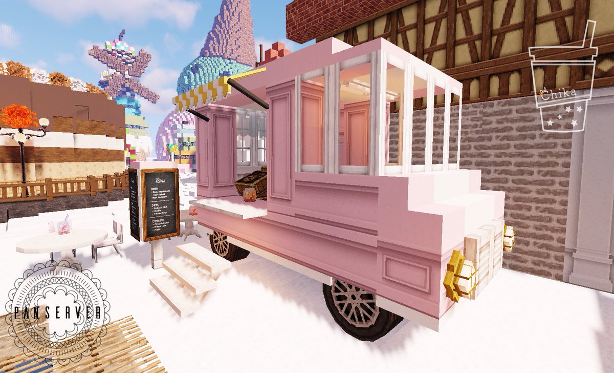 Chika これは先月のイベントエリアに作ったキッチンカーもどき 割とお気に入り Minecraft Cocricot ぱん鯖 T Co Vdlwrlatwa Twitter