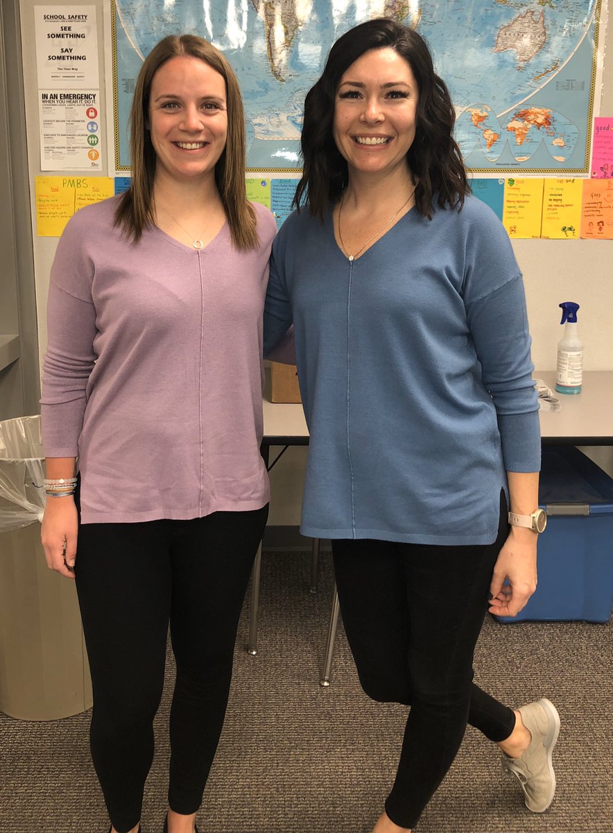 You know you’re teacher besties when...💙👯😂#twinning #notplanned