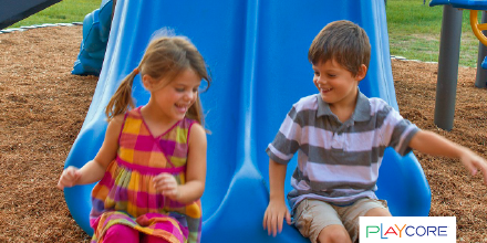 PlayCoreNews's tweet photo. Practice Play On! with "Slide in Sync." Position 1 child atop each slide on the playground. Goal: for children to synchronize descents so they land at the base of the slides at the same time. Learning: some slides are faster than others. #playon #funphysicalactivity #slideinsync https://t.co/b5xpab7tzN