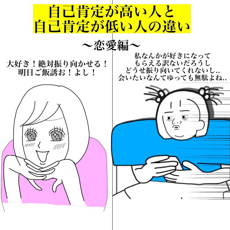 自己肯定が高い人と
自己肯定が低い人の違い 