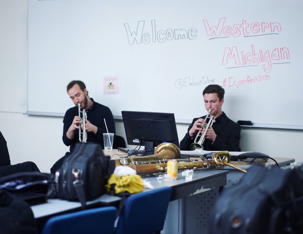 WMUJAZZSTUDIES's tweet photo. Last weekend the University Jazz Orchestra performed at the @elmhurstcollege Jazz Festival! A few photos of them warming up followed by a performance from the Clayton-Hamilton Jazz Orchestra. https://t.co/YveZtcegG3
