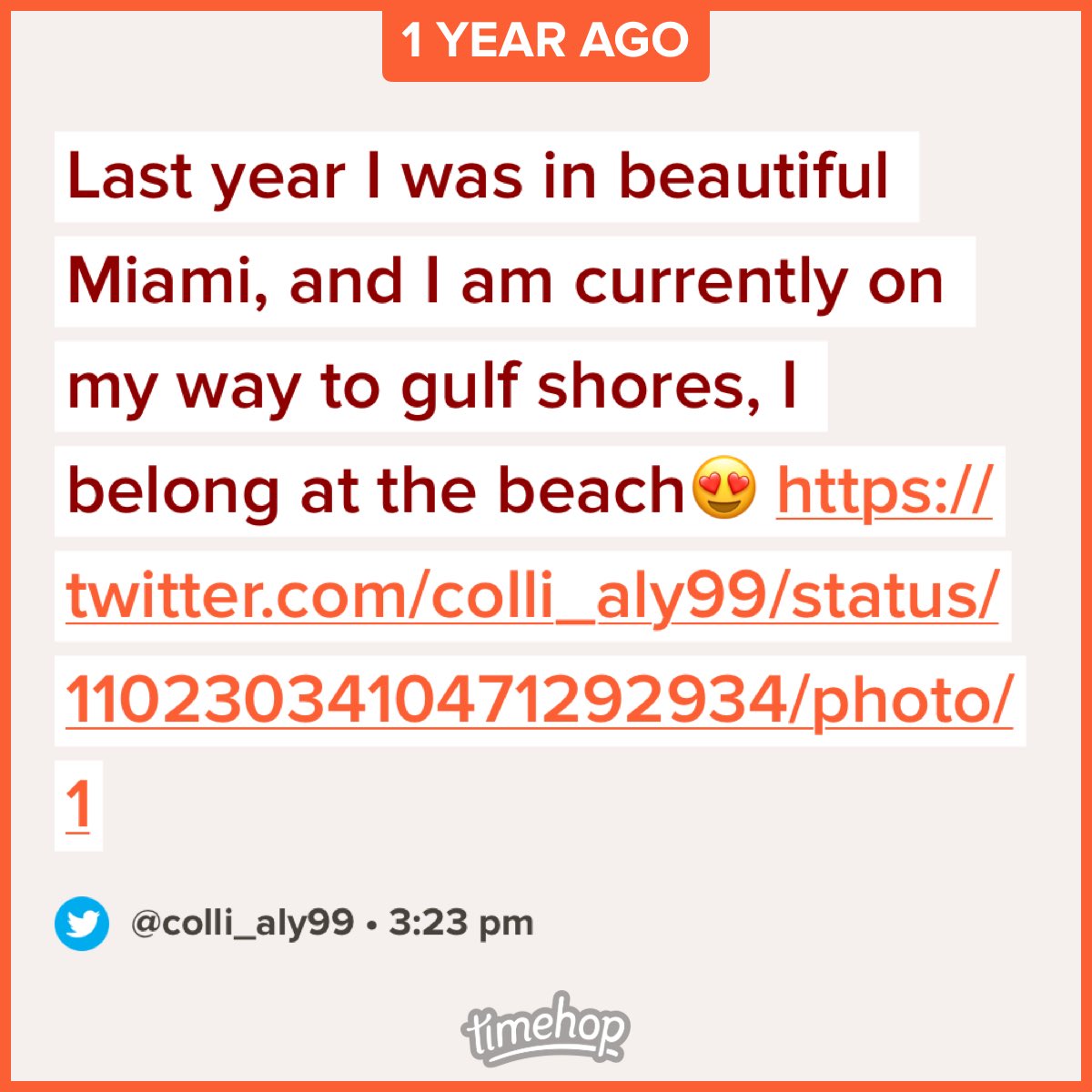 colli_aly99's tweet photo. 2 years ago I was in Miami, last year I was on my way to gulf shores and in 5 days I’m leaving for Mexico, I still belong on the beach https://t.co/AugrjDcOH1