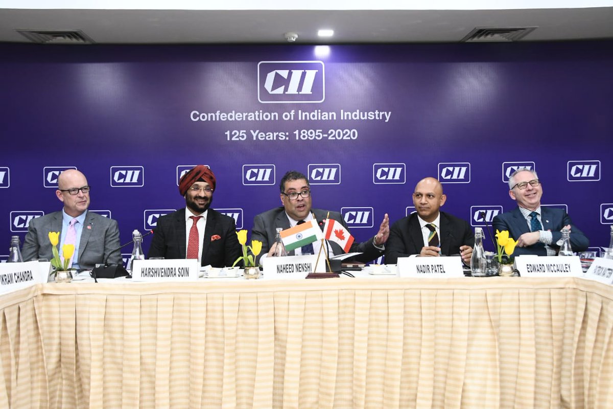 CIIEvents's tweet photo. #IndiaCalgaryConnect Indian industry's roundtable with the Mayor of Calgary @nenshi and the delegation. Collaborations and mutual exchange stir up the air at the Delhi meet. #CalgaryCalling @calgaryeconomic @CanadainIndia @HCI_Ottawa @nadirypatel https://t.co/01F72mc4BO