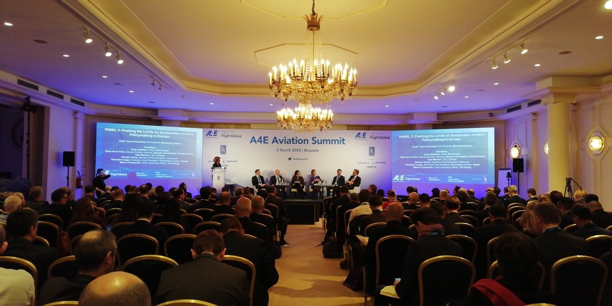 DeirdreCluneMEP's tweet photo. Speaking on a great panel at #A4ESummit discussing how we can secure a sustainable future for aviation - People expect more ambition to address climate change and a good start would be completing the Single European Sky #sustainableAviation https://t.co/NcWOqZuEDE